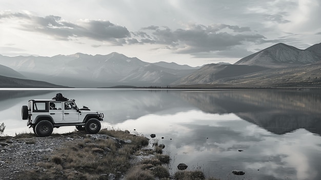 Free photo off-road car in the wilderness