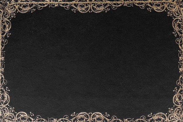 Free photo ornate border design against black background for card