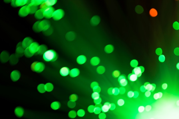 Free photo out of focus green fiber optics lights