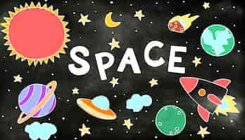 Free photo outer space icons drawing graphics concept