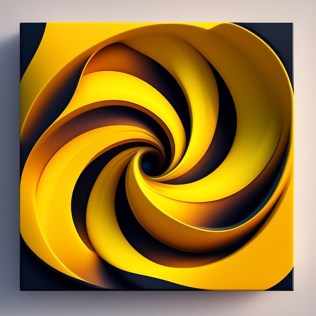 Free photo a painting of a spiral design with a yellow background.