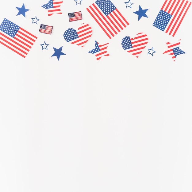 Free photo paper figures in colors of american flag