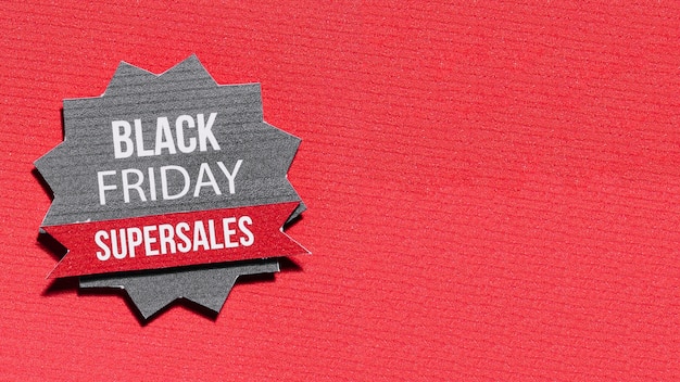 Foto gratuita stella di carta con offerta del black friday