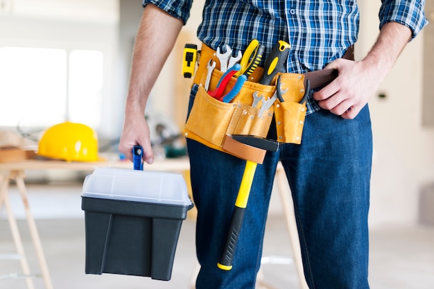 Free photo part of male construction worker