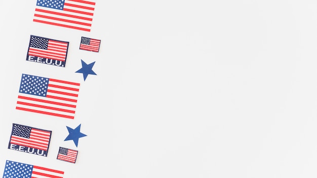 Free photo pattern of usa flags on white background