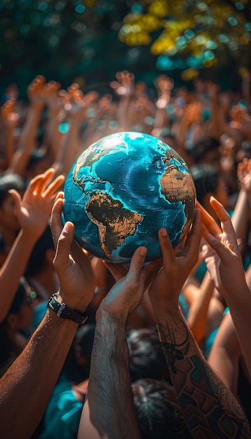 Foto gratuita persone che celebrano la giornata mondiale della popolazione