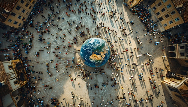 Foto gratuita persone che celebrano la giornata mondiale della popolazione