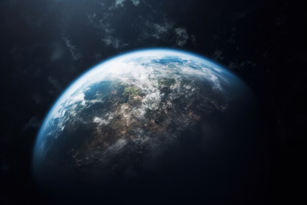 Photorealistic earth planet