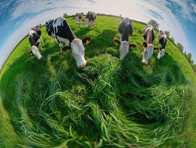 Free Photo photorealistic view of cows grazing in nature outdoors