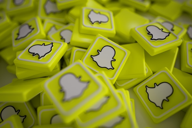 Free Photo pile of 3d snapchat logos