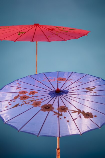 Pink and purple wagasa umbrellas background