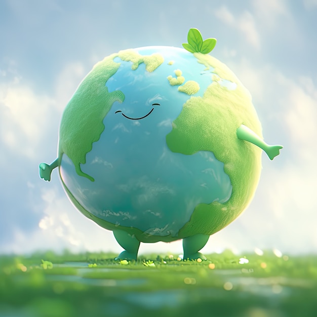 Free photo planet earth in cartoon style