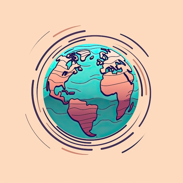 Free photo planet earth in cartoon style