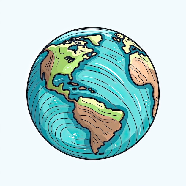 Free photo planet earth in cartoon style