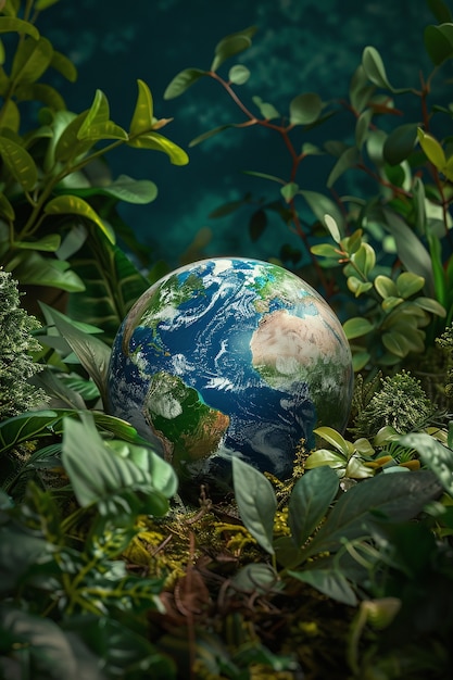 Free photo planet earth surrounded by nature and vegetation