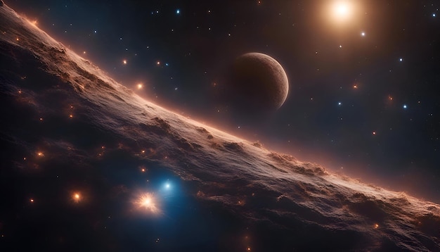 Free photo planets stars and galaxies in outer space showing the beauty of space exploration