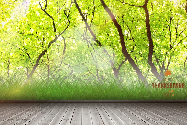 Free photo planks with trees background