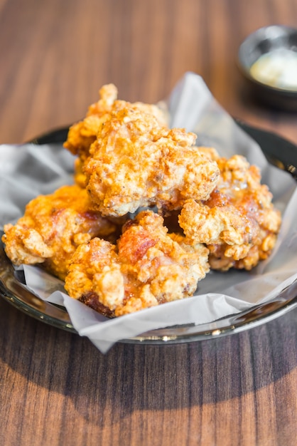 Plate with crispy chicken