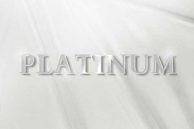 Free photo platinum text in luxury silver metallic font