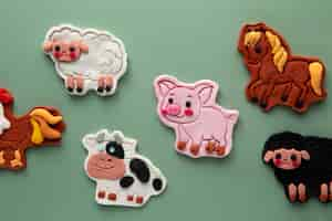 Free photo playdough art with farm animals