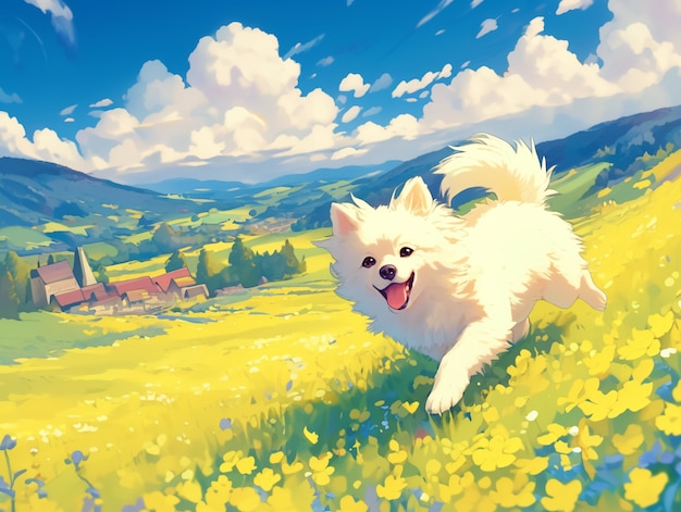 Free photo portrait of adorable anime dog