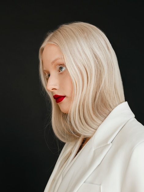 Portrait of beautiful albino woman