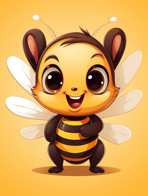 Free photo portrait of cute animated bee