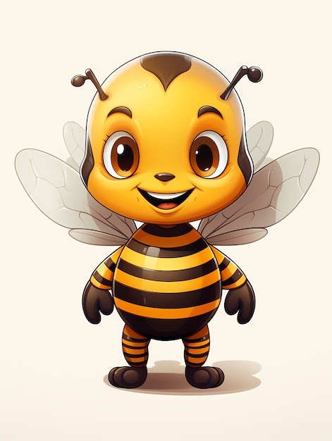 Free photo portrait of cute animated cartoon bee