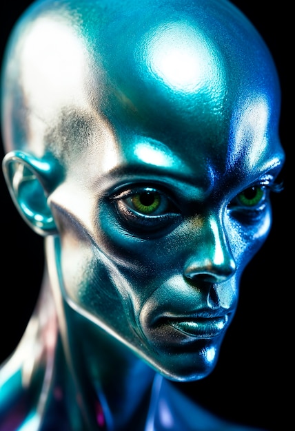 Portrait of extraterrestrial creature or alien