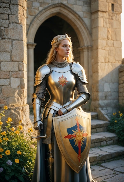 Free photo portrait of female princess warrior