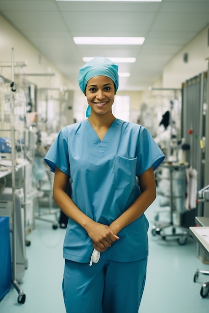 Portrait of female working nurse