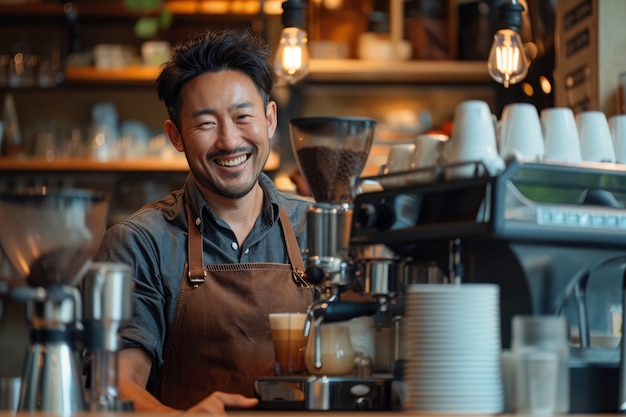 Free photo portrait of man practicing his profession to celebrate international labour day