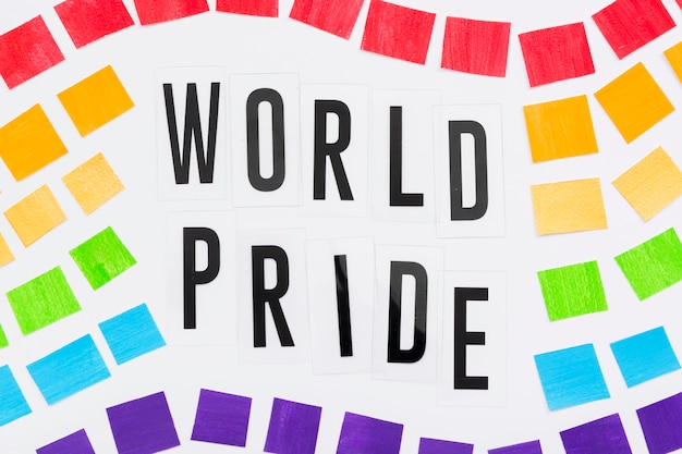 Free Photo pride day concept flag with paper