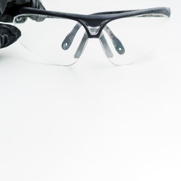 Free photo protection glasses on white background