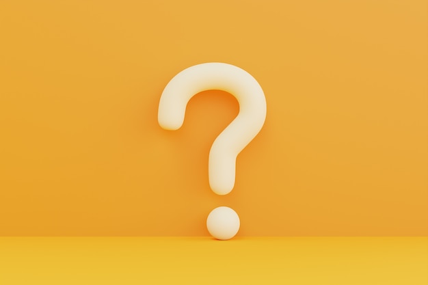 Free photo question mark on yellow background