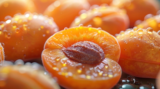 Raw foodstuff with water drops in studio