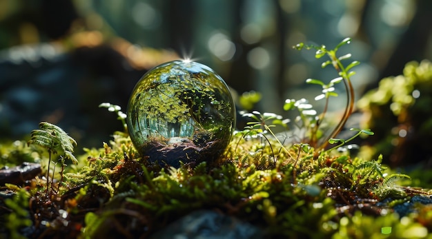 Free Photo realistic drop with an ecosystem