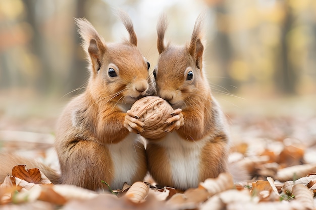 Free photo realistic squirrel in natural setting