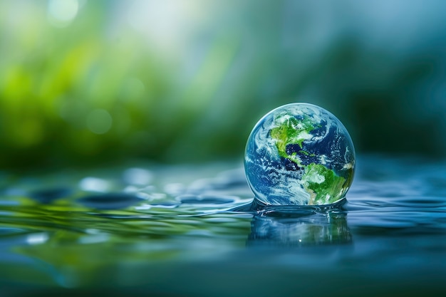 Free photo realistic water drop with an ecosystem