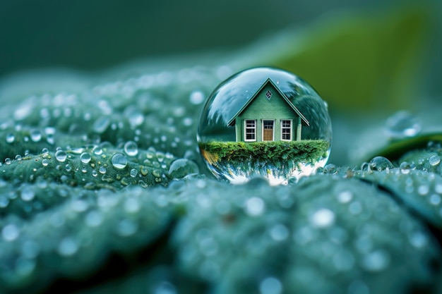 Free Photo realistic water drop with an ecosystem