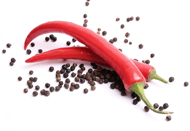 Free Photo red chili peppers and peppercorns