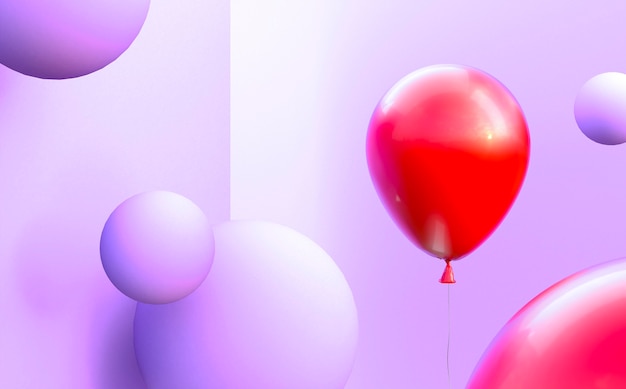 Free photo red and purple balloons arrangement