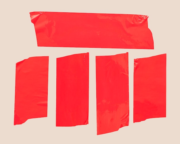 Free photo red tape on white background