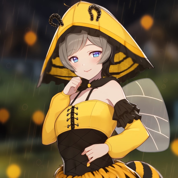 Free photo rendering of bee anime character