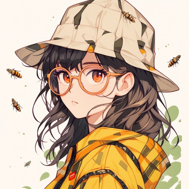 Free photo rendering of bee anime character