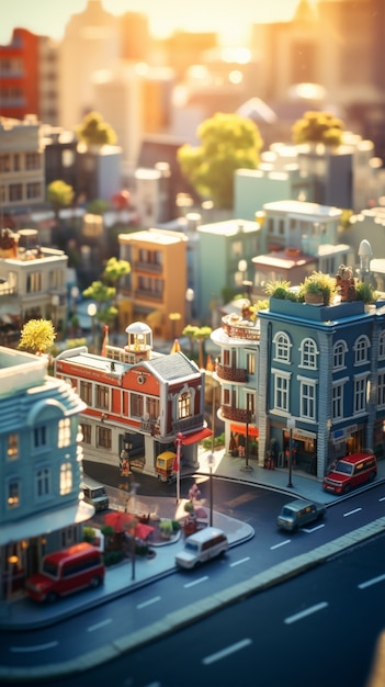 Free photo rendering of a miniature world