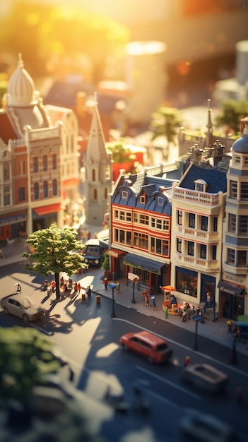 Free photo rendering of a miniature world