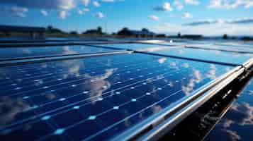 Free photo renewable energy captured by solar panels under a clear sky