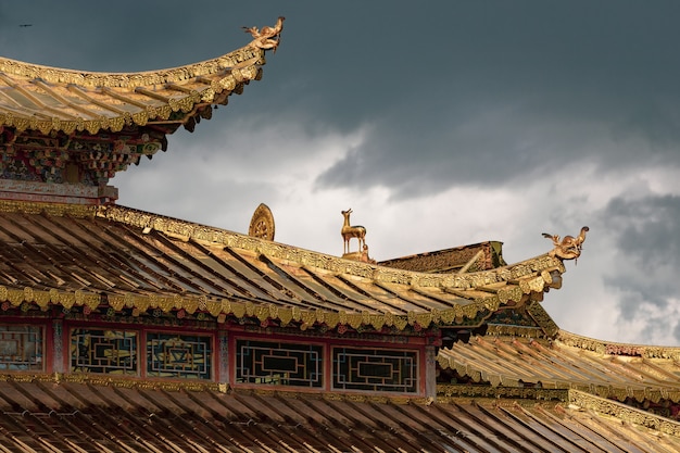 Free photo roof of the jiayuguan fortress in china