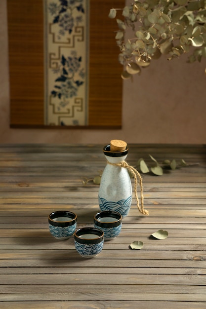 Free photo sake japanese beverage still life